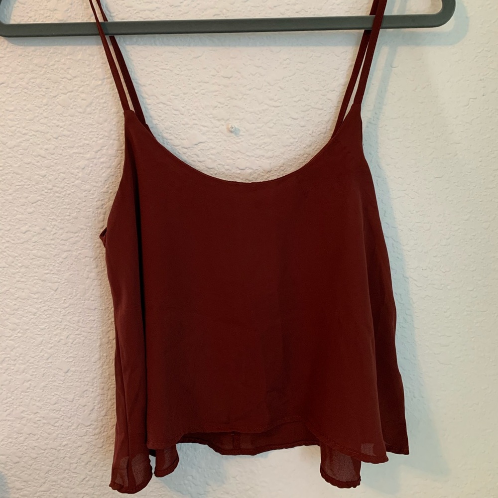 Brandy Melville maroon crop blouse